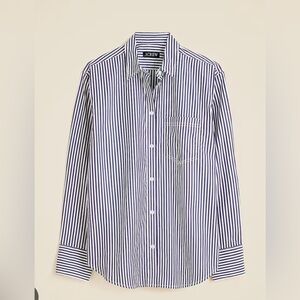 J. Crew Classic Shirt in Navy Striped Poplin